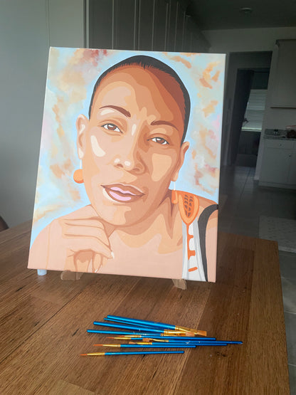 Handcrafted Custom Portrait- Personalized Artwork on canvas or Print