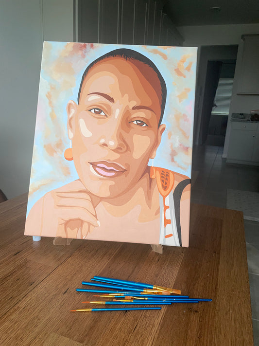 Handcrafted Custom Portrait- Personalized Artwork on canvas or Print